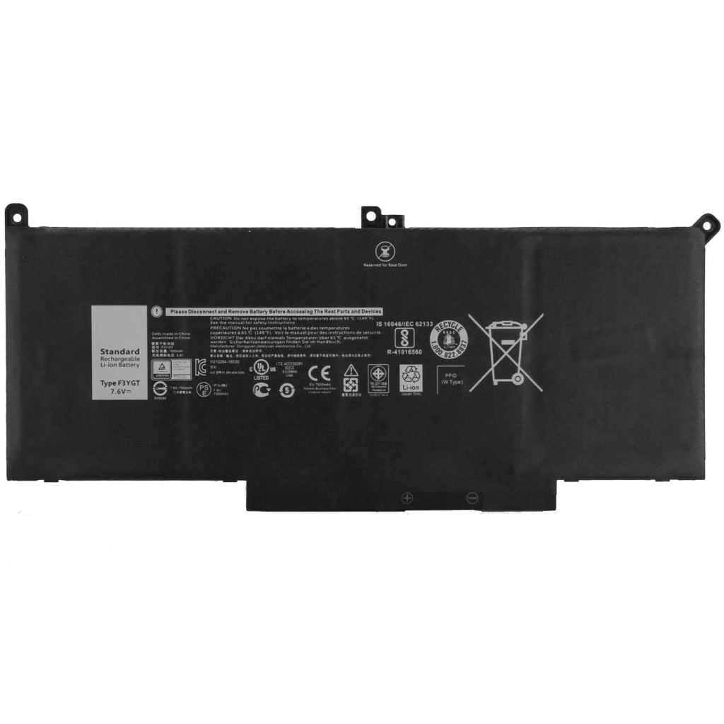 Акумулятор до ноутбука Dell Latitude 7280 F3YGT, 55Wh (7200mAh), 4cell, 7.6V, Li-Pol AlSoft (A71071)