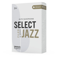 D'Addario Organic Select Jazz Sax Reed - Alto Sax Filed 2H - 10 Pack (ORSF10ASX2H)