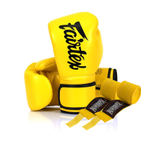 Боксерські рукавички Fairtex BGV14 Yellow 14 унцій (бинти в комплекті) (BGV14_14oz_Yellow)