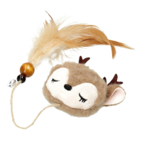 Cat Toy Hippie Pet Plush Deer with Feathers Brown 11cm (HIPCT2304102-3)