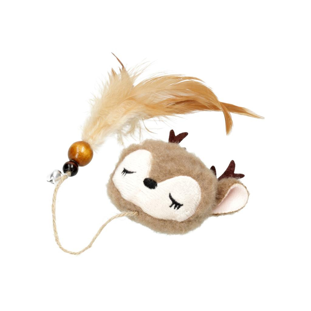 Іграшка для котів Hippie Pet Плюшеве оленя з пір'ям коричневе 11 см (HIPCT2304102-3) Іграшка для котів Hippie Pet Плюшеве оленя з пір'ям коричневе 11 см (HIPCT2304102-3)