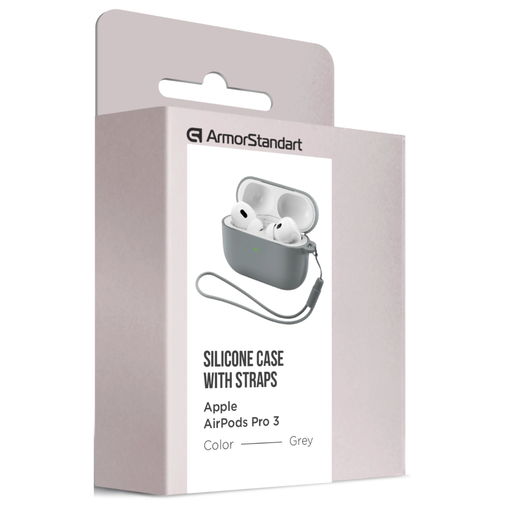 Чохол для навушників Armorstandart Silicone Case для Apple Airpods Pro 3 Grey (ARM88295) Чохол для навушників Armorstandart Silicone Case для Apple Airpods Pro 3 Grey (ARM88295)