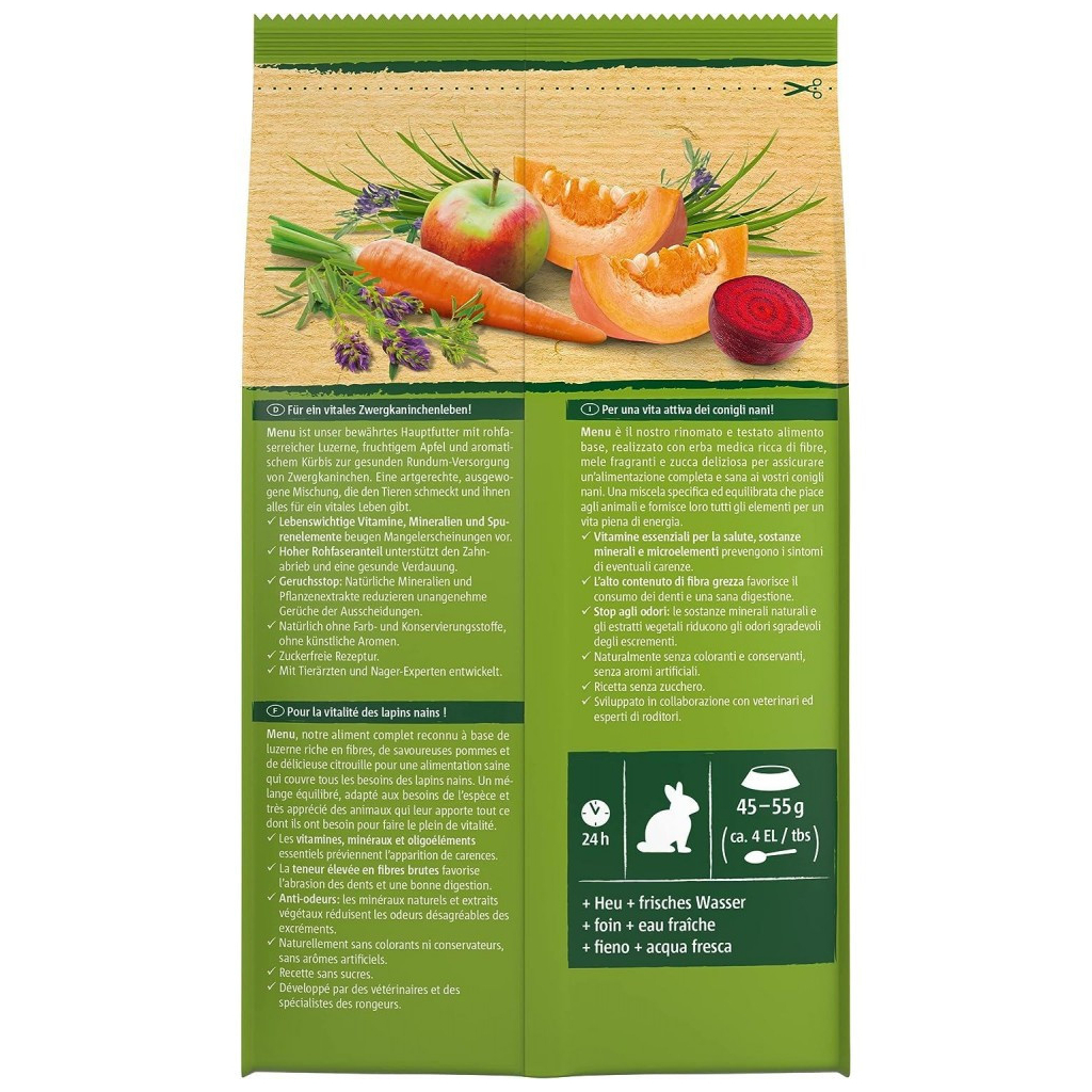 Корм для гризунів Vitakraft Premium Menu Vital для декоративних гризунів для кроликів 1 кг (4008239292193)