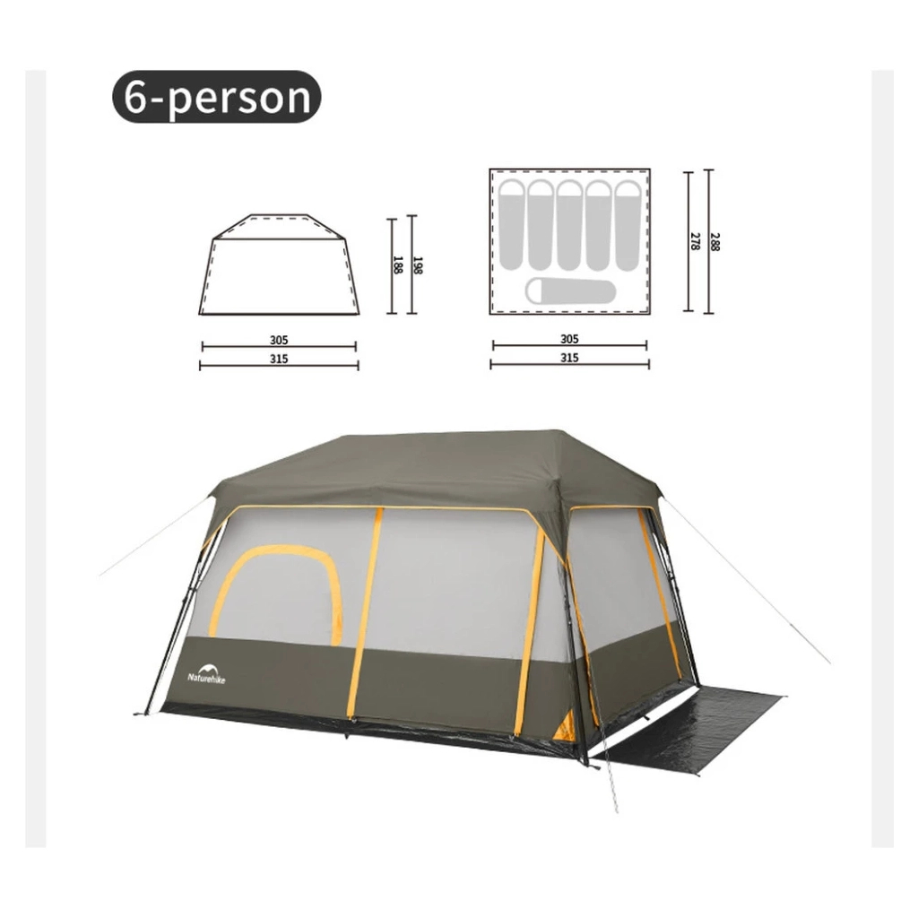 Намет Naturehike Cape 8.4 CNK2450WS050 з швидким розкриттям, сіро-коричневий (6927595770566)