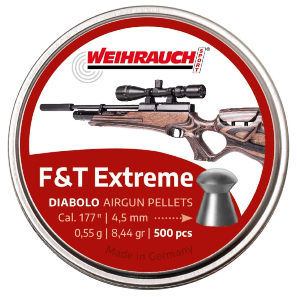 Пульки Weihrauch F&T Extreme 4,5 мм 0,55 г 500 шт (AM20010)