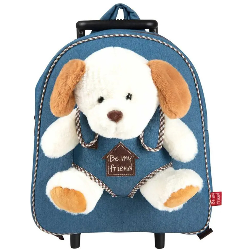 Рюкзак дитячий Perletti Toys Duff Dog з м''якою іграшкою на колесах, джинсовий (P13034)