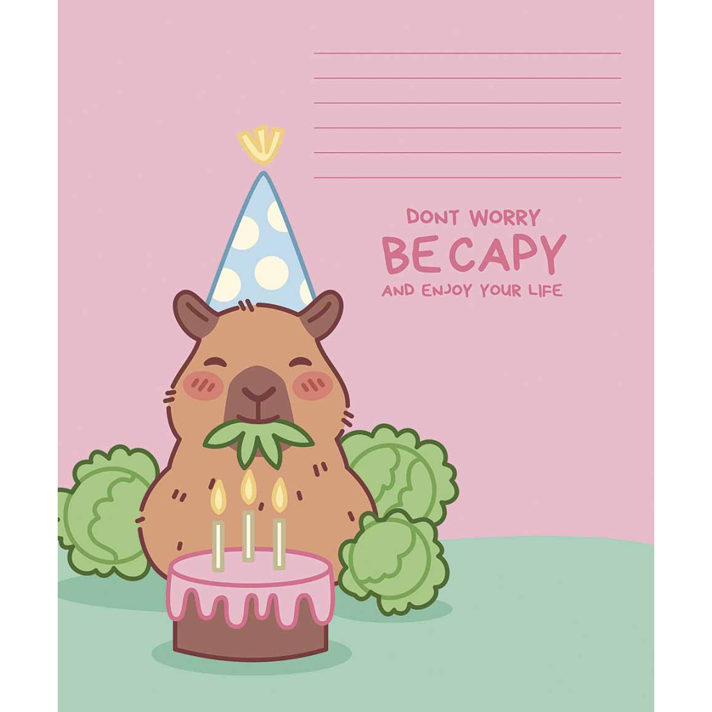 Зошит Школярик Capybaras 12 аркушів клітинка (012-3629K)