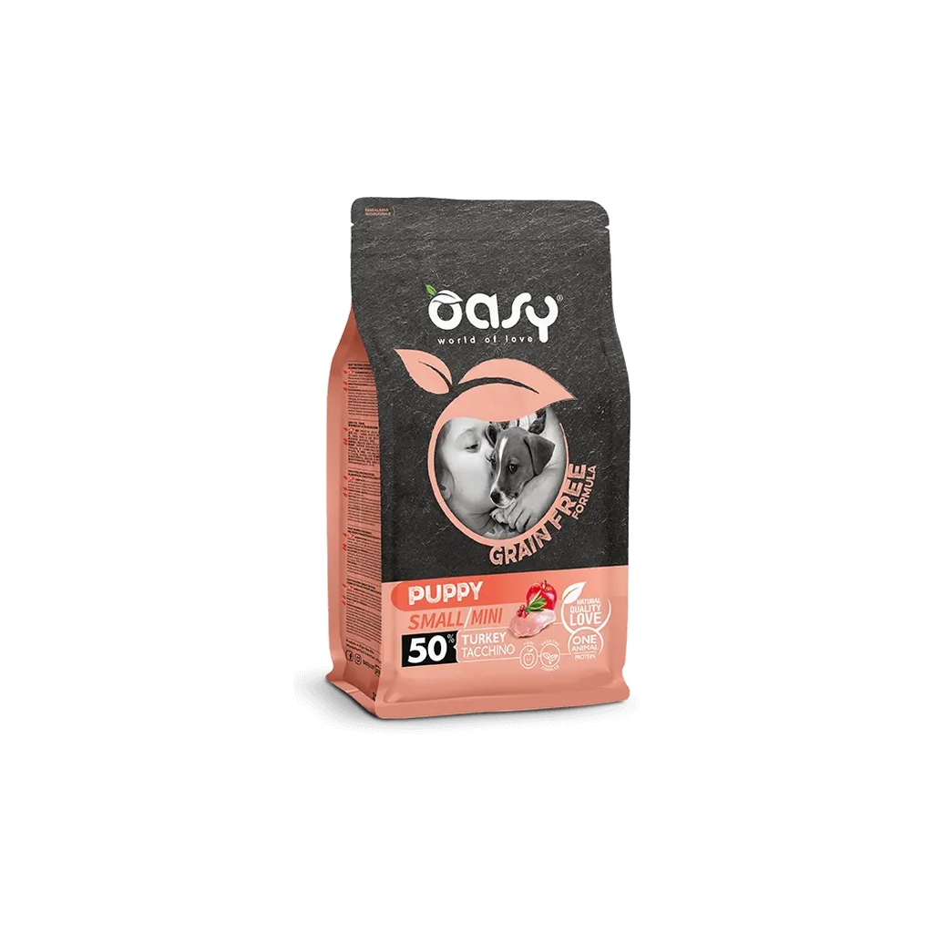Сухий корм для собак OASY DOG Grain Free Puppy Small/Mini індичка з яблуком та журавлиною 800 г (8053017347455)
