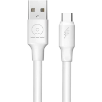 Дата кабель USB 2.0 AM to USB-C 1.0m 5A PVC white WUW (6972573331635)