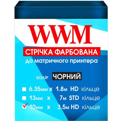 Ribbon for printers 10mm x 3.5m HD (K.) Black WWM (R10.3.5H)