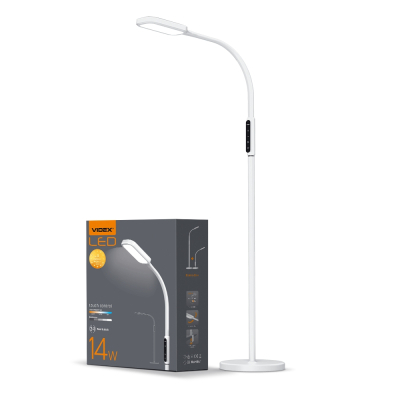 Торшер Videx LED торшер підлоговий білий14W 3000-5500K 220V (VL-TF07W)