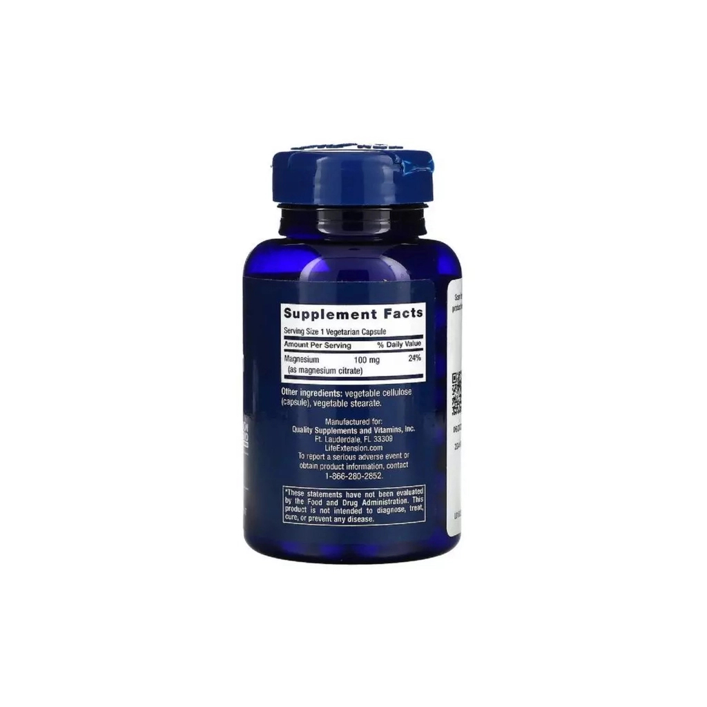 Мінерали Life Extension Цитрат Магнію, Magnesium (Citrate), 160 мг, 100 капсул (LEX-16821)