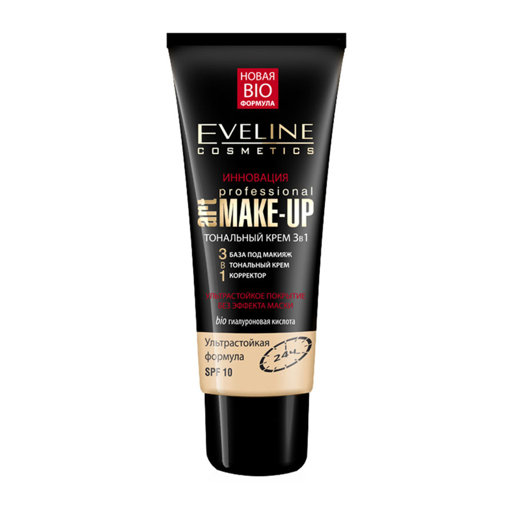 Тональний крем Eveline Cosmetics Art Professional Make-Up 3в1 Слонова кістка 30 мл (5901761993783)
