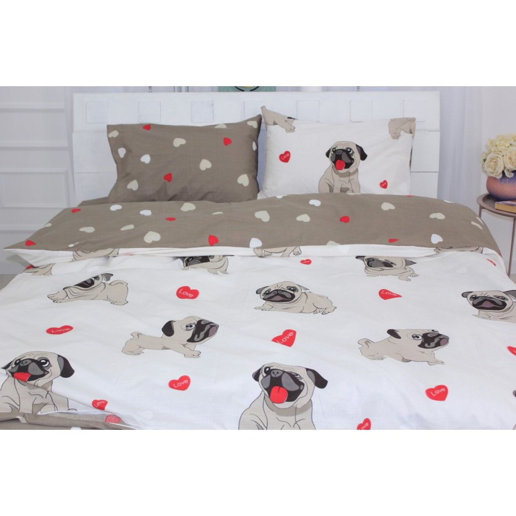 Постільна білизна MirSon Бязь Ranforce Elite 17-0566 Pug-dog 175х210 (2200004672601)