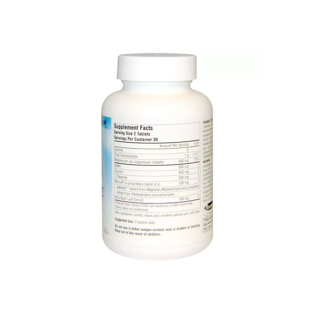 Амінокислота Source Naturals Теанін з Релорою, Serene Science, 60 таблеток (SN1772)