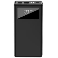 Батарея універсальна XO 40000mAh, Input:Micro-USB/Type-C/Lightning(5V/2A), Output 4*USB-A(5V/2A) (PR124_black)