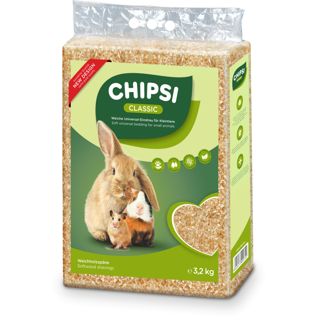 Наповнювач для гризунів Chipsi Classic Деревний вбирний 3.2 кг (60 л) (4002973000700)