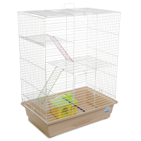 Клітка для гризунів Природа Нюра з будиночком 45x60x29 см біла/бежева (4823082415243)