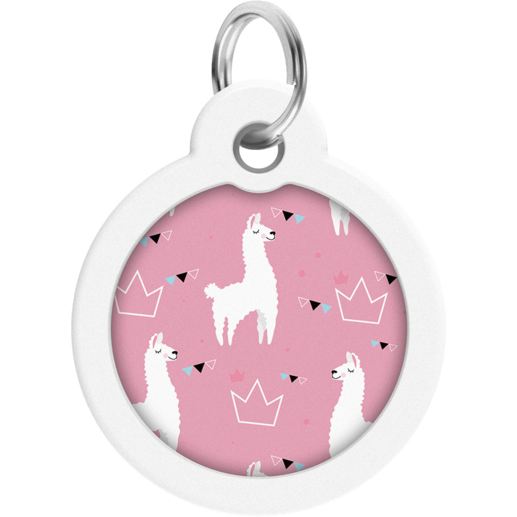 Адресник для тварин WAUDOG Smart ID з QR паспортом "Лами", круг 30 мм (230-0217)