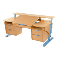 Desk Pondi Ergonomic transformer with 2 cabinets Beech-blue (BK411СН)