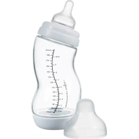 Feeding bottle Difrax S-bottle Wide anti-colic, silicone, 310 ml (737FE White)