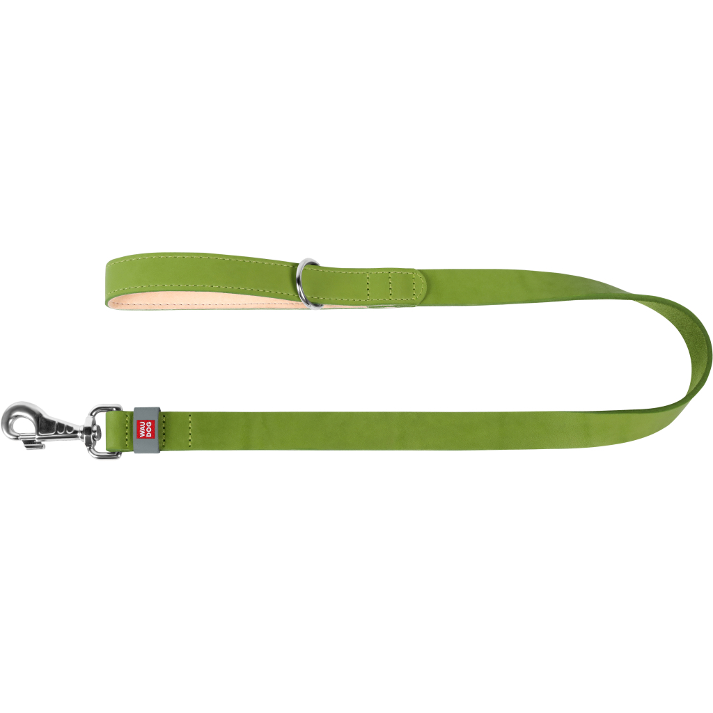 Повідець для собак WAUDOG Classic шкіряний Ш 14 мм Д 122 см салатовий (08135)