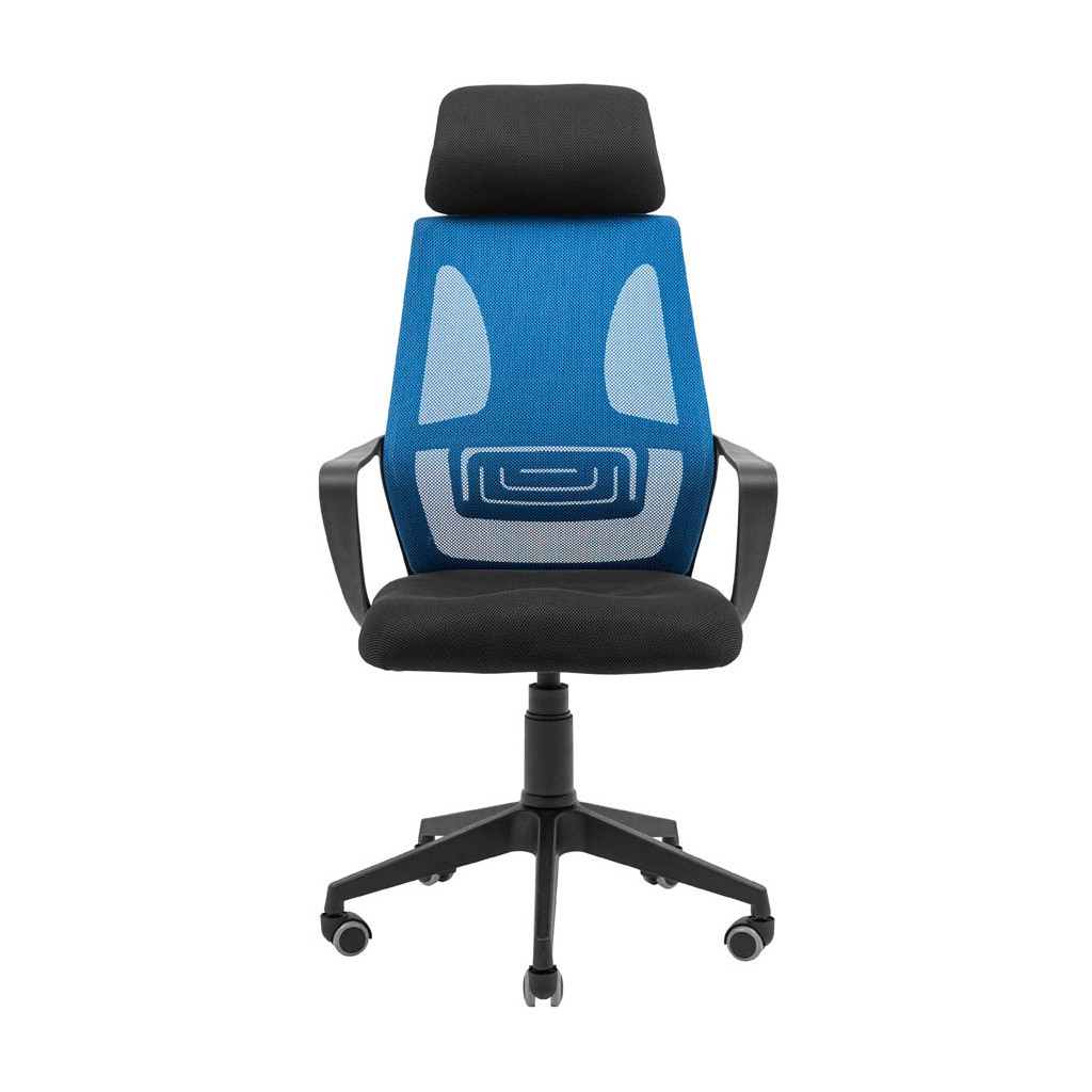 Офісне крісло Richman Профі Пластик Піастра Сітка чорна + синя (ADD0003190)