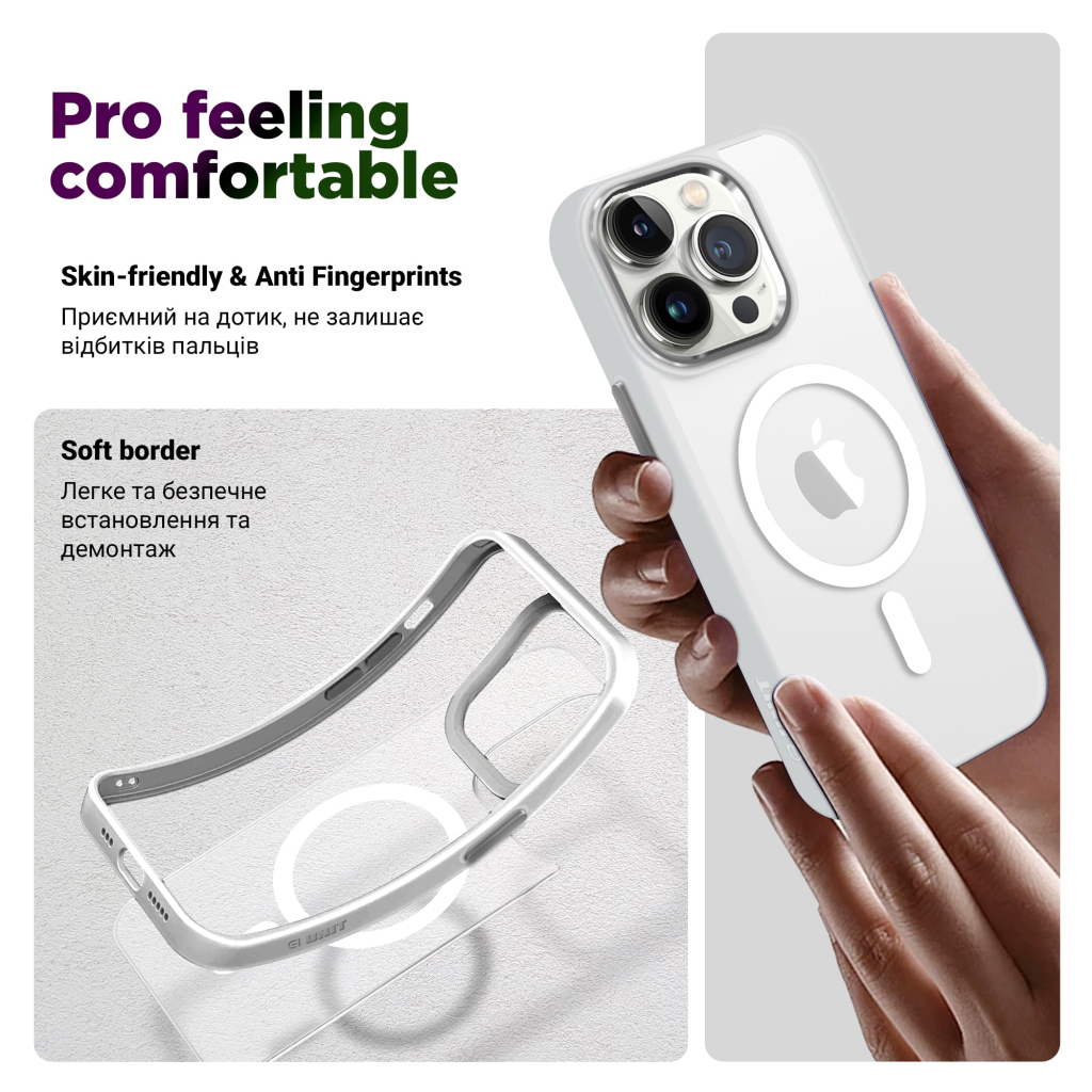 Чохол до мобільного телефона Armorstandart Unit MagSafe Apple iPhone 15 Pro Matte Clear Silver (ARM69349) Чохол до мобільного телефона Armorstandart Unit MagSafe Apple iPhone 15 Pro Matte Clear Silver (ARM69349)
