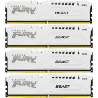 Модуль пам'яті для комп'ютера DDR5 128GB (4x32GB) 5600 MHz FURY Beast White Kingston Fury (ex.HyperX) (KF556C40BWK4-128)