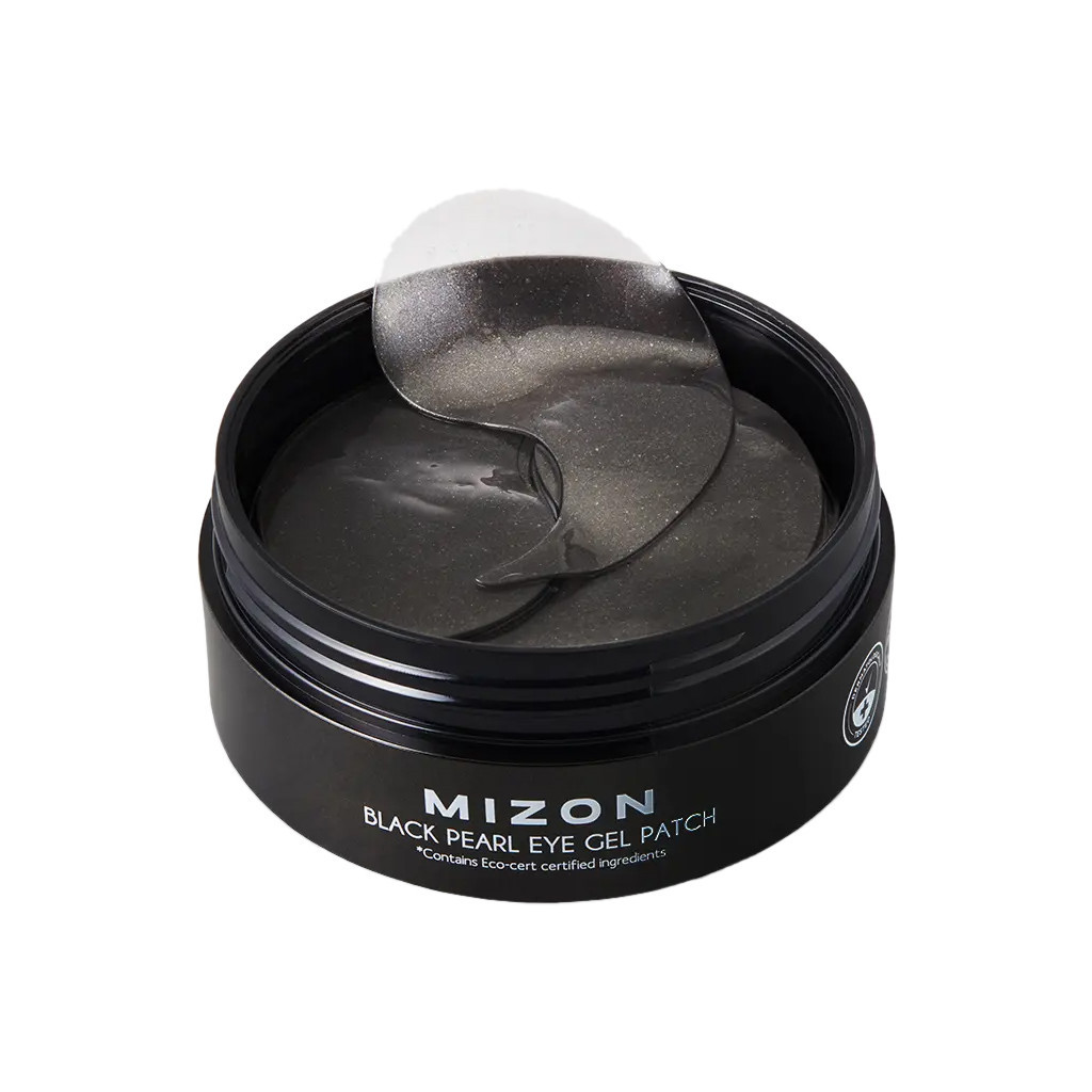 Патчі під очі Mizon Black Pearl Eye Gel Patch Гідрогелеві З екстрактом чорних перлів 60 шт. (8809579273141)