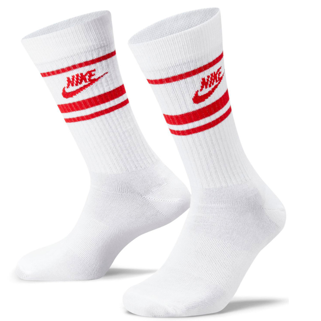 Шкарпетки Nike U NK NSW EVERYDAY ESSENTIAL CR 3PR DX5089-102 46-50 3 пари Білий/Червоний (196148786194)