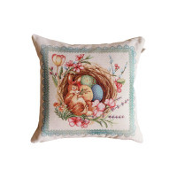 Pillowcase Provence tapestry decorative Bunny in a basket Zlagoda 45x45 cm (034252)