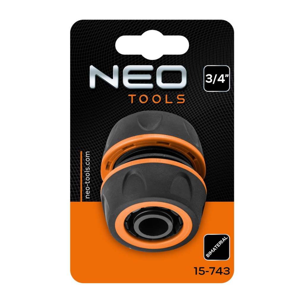 З'єднувальна муфта для шланга Neo Tools муфта ремонтна 3/4", двокомпонентна (15-743)