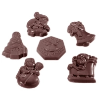 Mold for chocolate Chocolate World Christmas 6 figures 4x6 pieces 6 g (2260 CW)