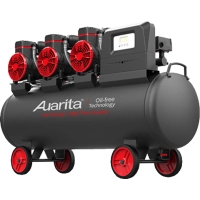 Auarita oil-free piston compressor 100l, 3*1.45 kW, 220V (2-1450X3F100-220)