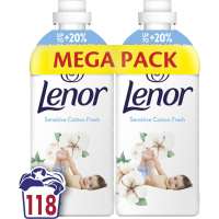 Lenor laundry conditioner For sensitive skin Cotton freshness 2 x 1.239 l (8700216880824)