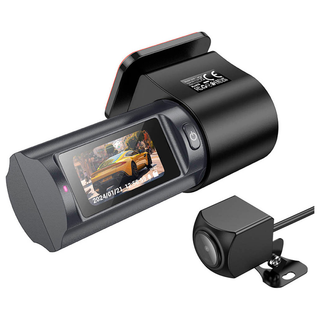 Відеореєстратор HOCO DV8 2K display hidden driving recorder with rear camera Black (6942007623384) Відеореєстратор HOCO DV8 2K display hidden driving recorder with rear camera Black (6942007623384)