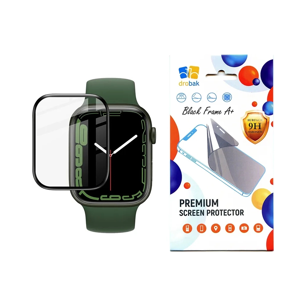 Скло захисне Drobak Apple Watch Series 10 46mm Black Frame A+ (323231)