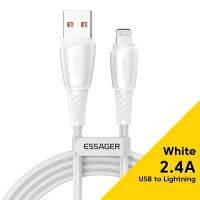 Дата кабель USB 2.0 AM to Lightning 2.0m 3A white Essager (EXCL-CHA02)