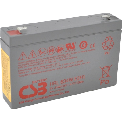 Батарея до ДБЖ CSB HRL634WF2FR 6V 9Ah (HRL634WF2FR)