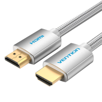 Кабель мультимедійний HDMI M to HDMI M 10.0m cotton braided silvery VENTION (AABIL)