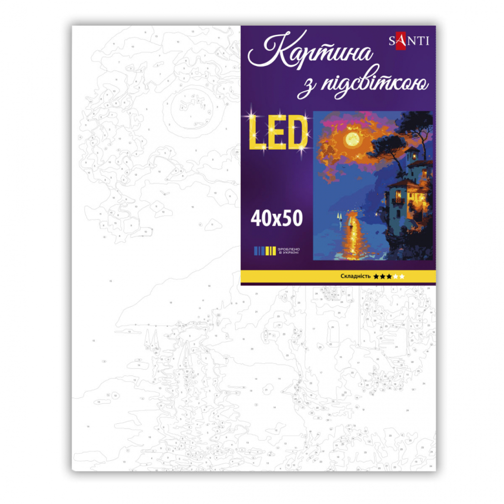 Картина по номерам Santi Захід сонця на узбережжі 40х50 см (956650)