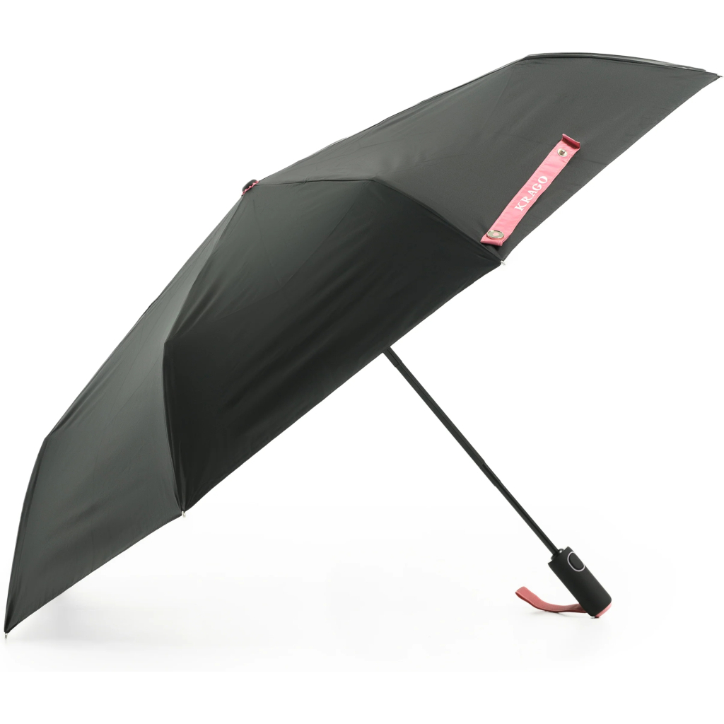 Парасоля Krago складана жіноча LOVE повний автомат чорна (umb-18-001)