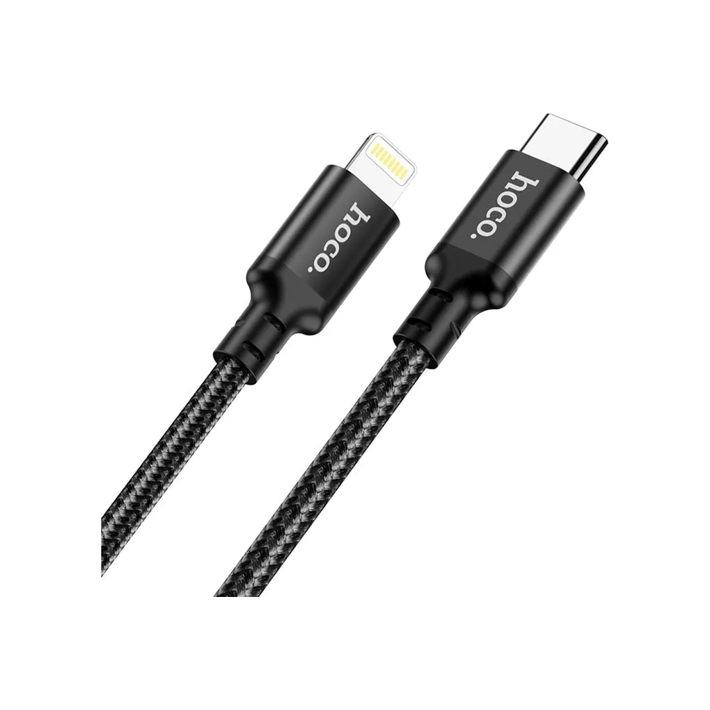 Дата кабель USB-C to Lightning 2.0m 3A 20W nylon X14 black HOCO (6931474752208) Дата кабель USB-C to Lightning 2.0m 3A 20W nylon X14 black HOCO (6931474752208)