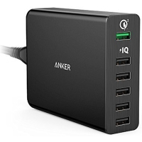 Зарядний пристрій Anker PowerPort 6 - 60W 1xQC3.0 & 5xUSB PowerIQ Black (A2063L11)