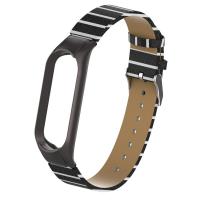 Ремінець до фітнес браслета XoKo Leather Premium Band для Xiaomi Mi band 5 Black (XK-M5-LRBK)