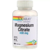 Minerals Solaray Magnesium Citrate, 400 Mg, Magnesium Citrate, Solaray 180 capsules (SOR-37402)