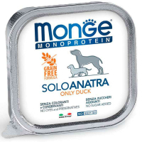 Canned food for dogs Monge Dog Solo 100% duck 150 g (8009470014182)