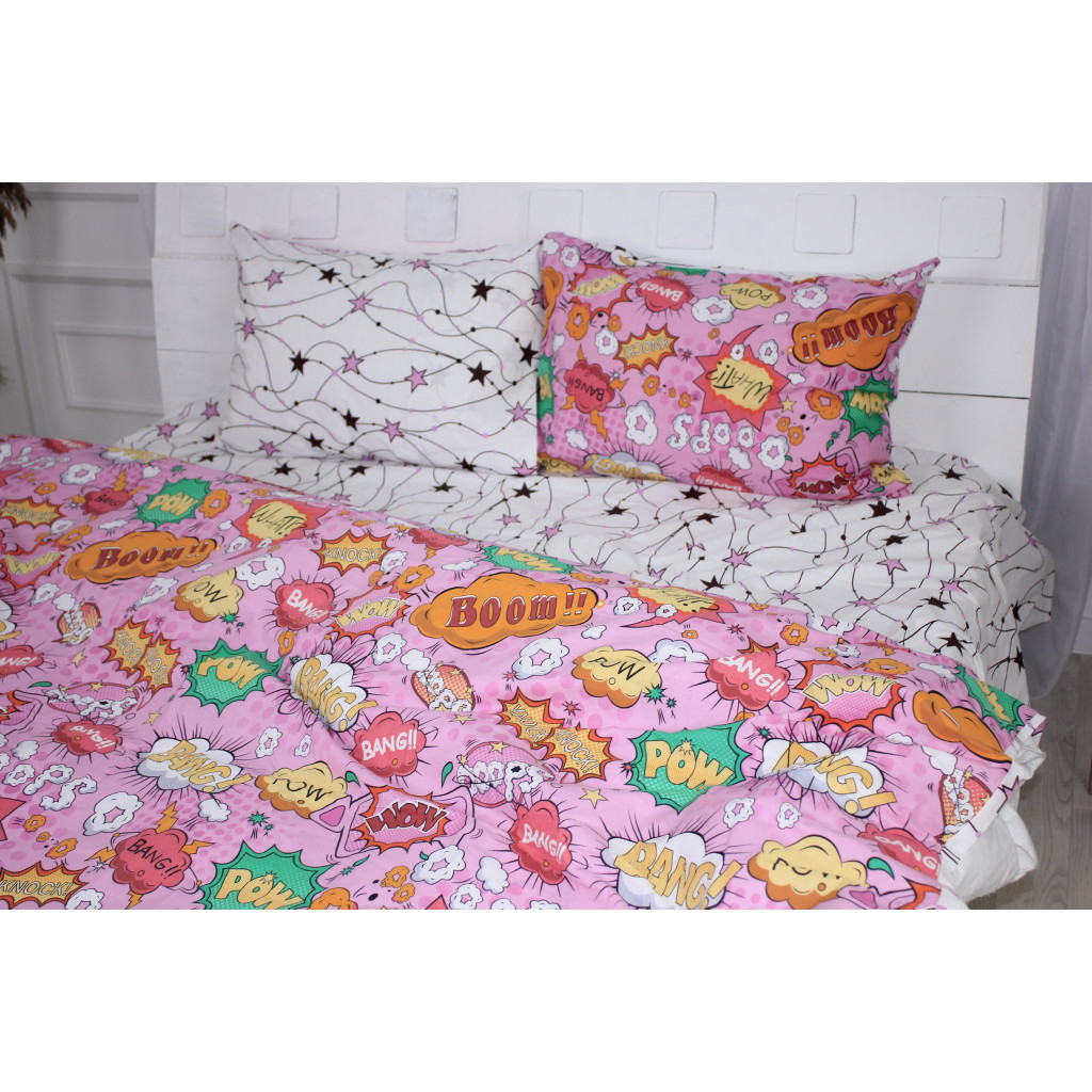 Постільна білизна MirSon Бязь Ranforce Elite 17-0512 Bombs pink Сімейний 160x220 (2200004733357)