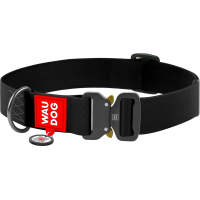 Animal collar WAUDOG Waterproof with QR passport XXL W 40 mm L 43-70 cm (black) (28011)
